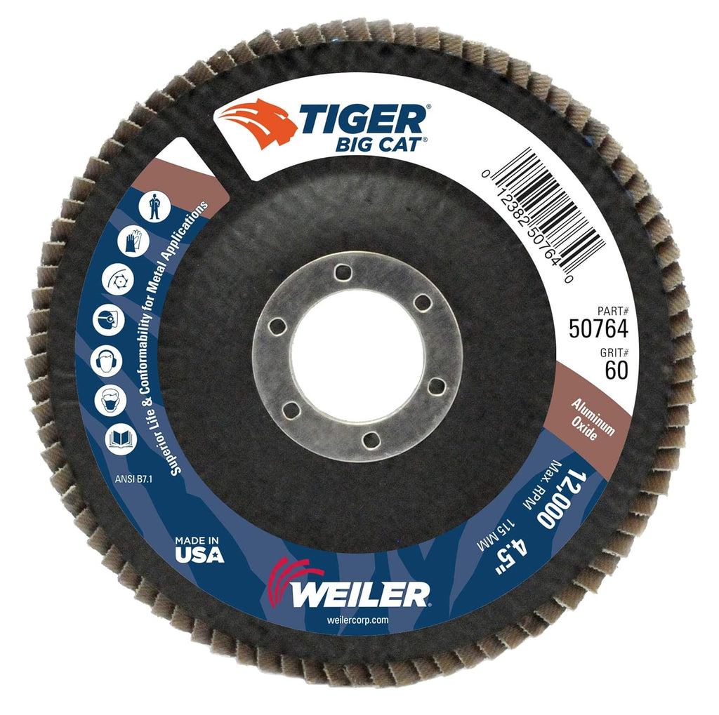 4-1/2 Dia. 60 Grit Aluminum Oxide Flap Disc, Pack of 2 A393