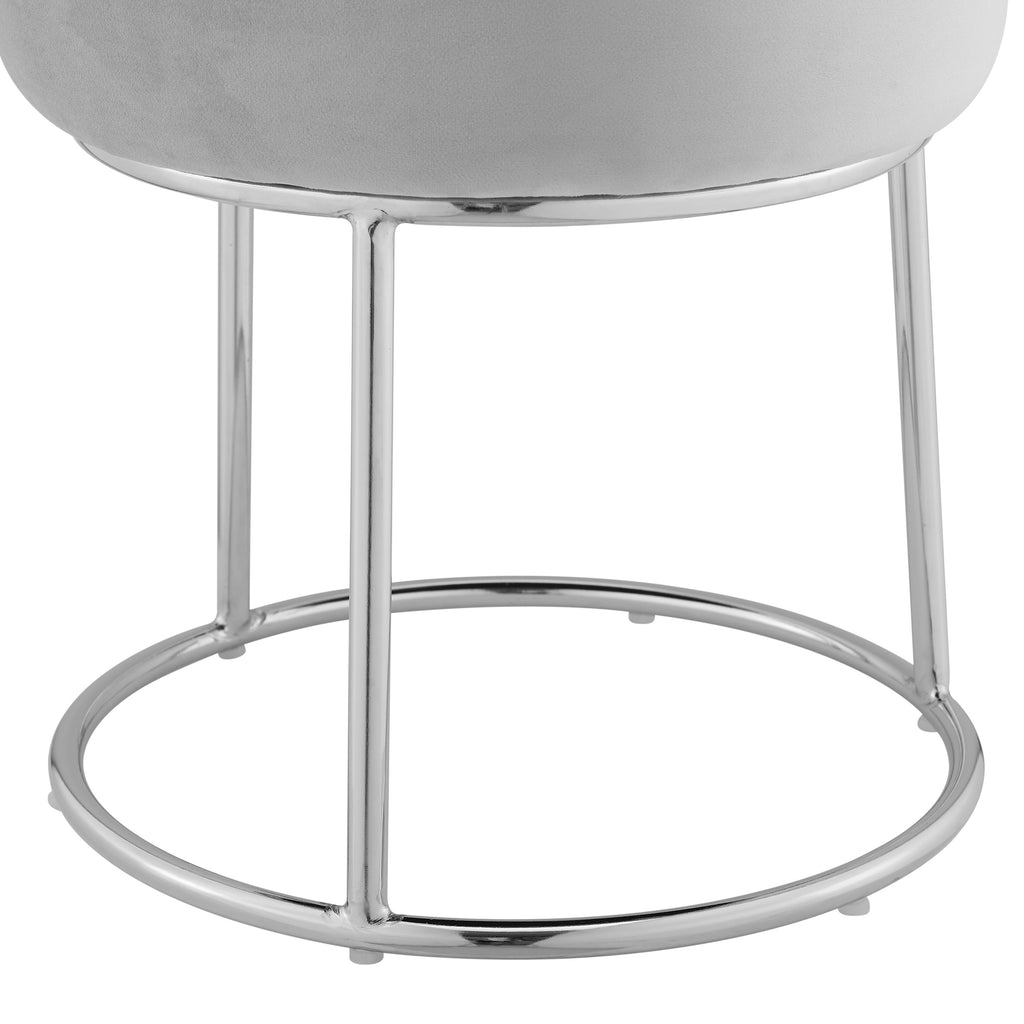 Gray Velvet Vanity Stool J5463