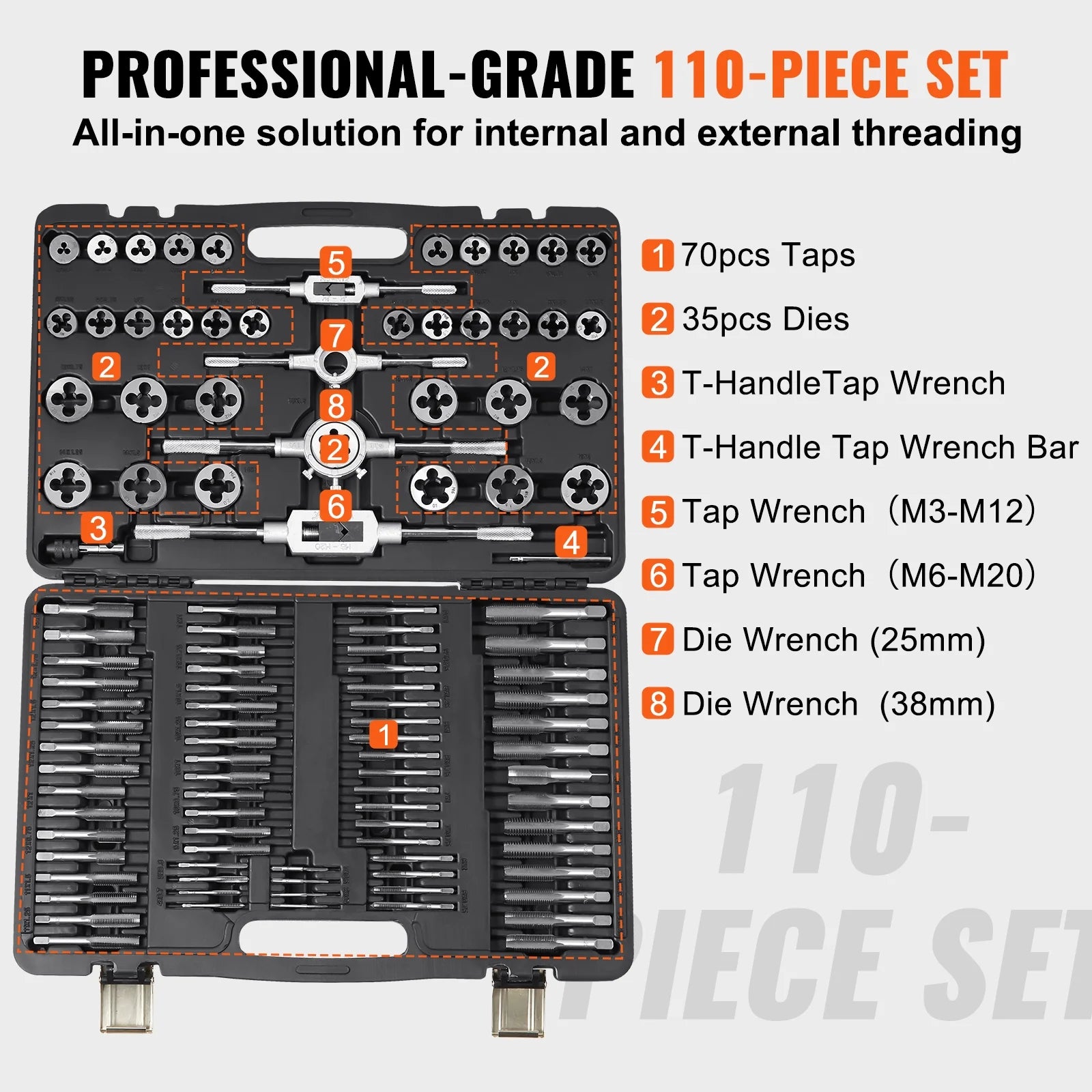 110-Piece Metric Tap and Die Set T461