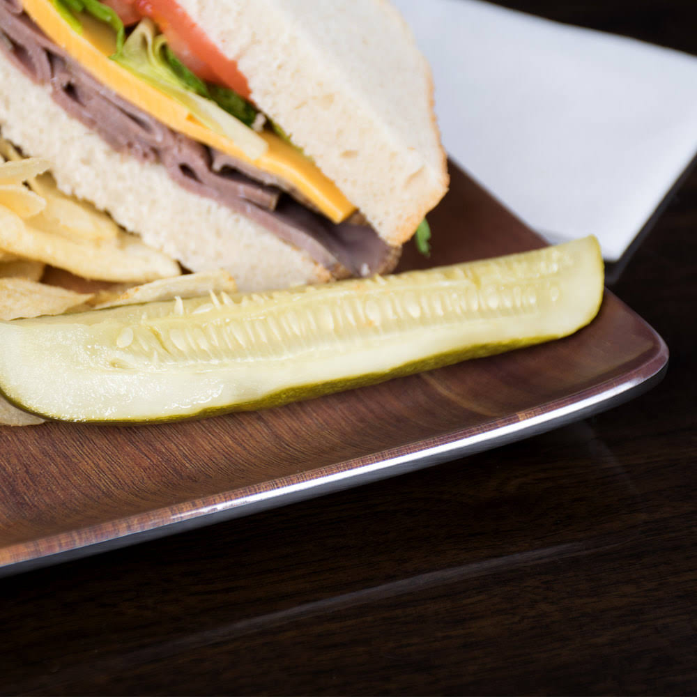 Acacia Woodgrain Melamine Tray - 12/Case T890