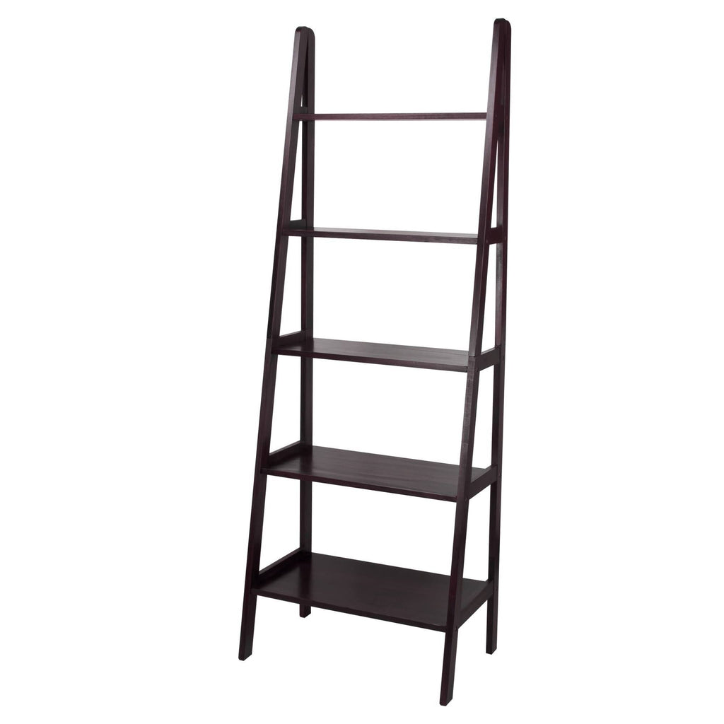 Espresso 5-Shelf Ladder Bookcase V9665
