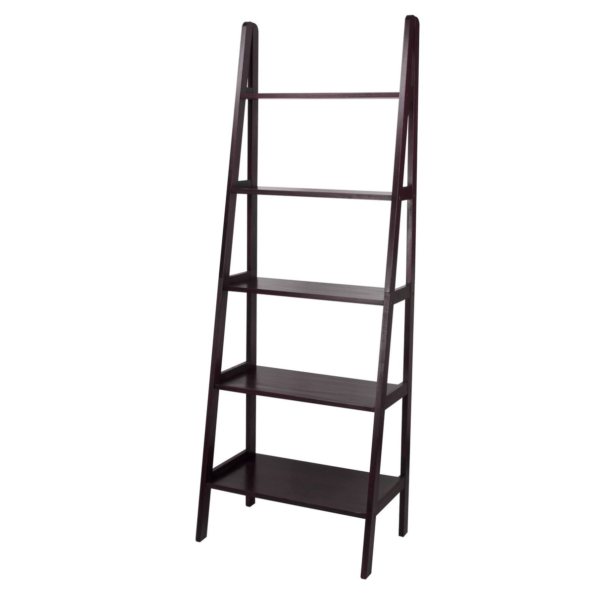 Espresso 5-Shelf Ladder Bookcase V9665