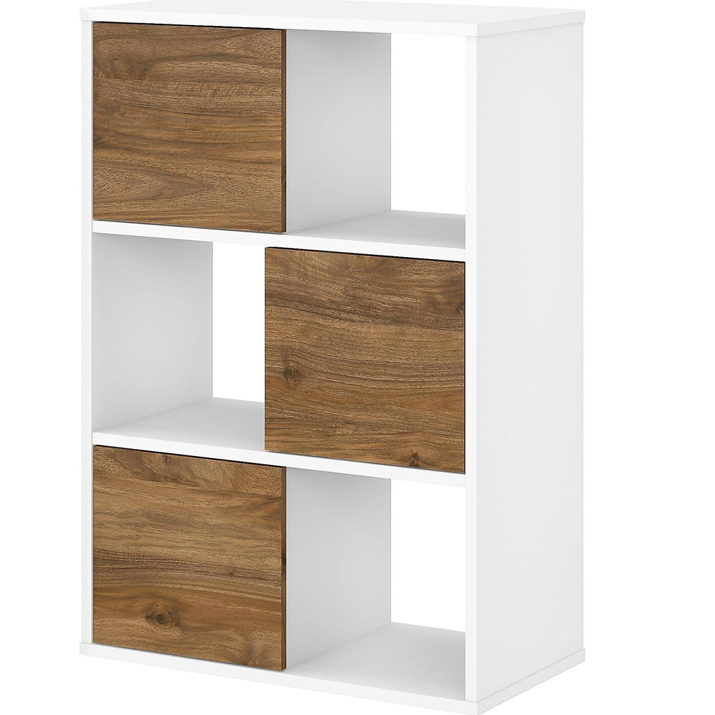 White and Fresh Walnut 6-Cube Organizer Q858883