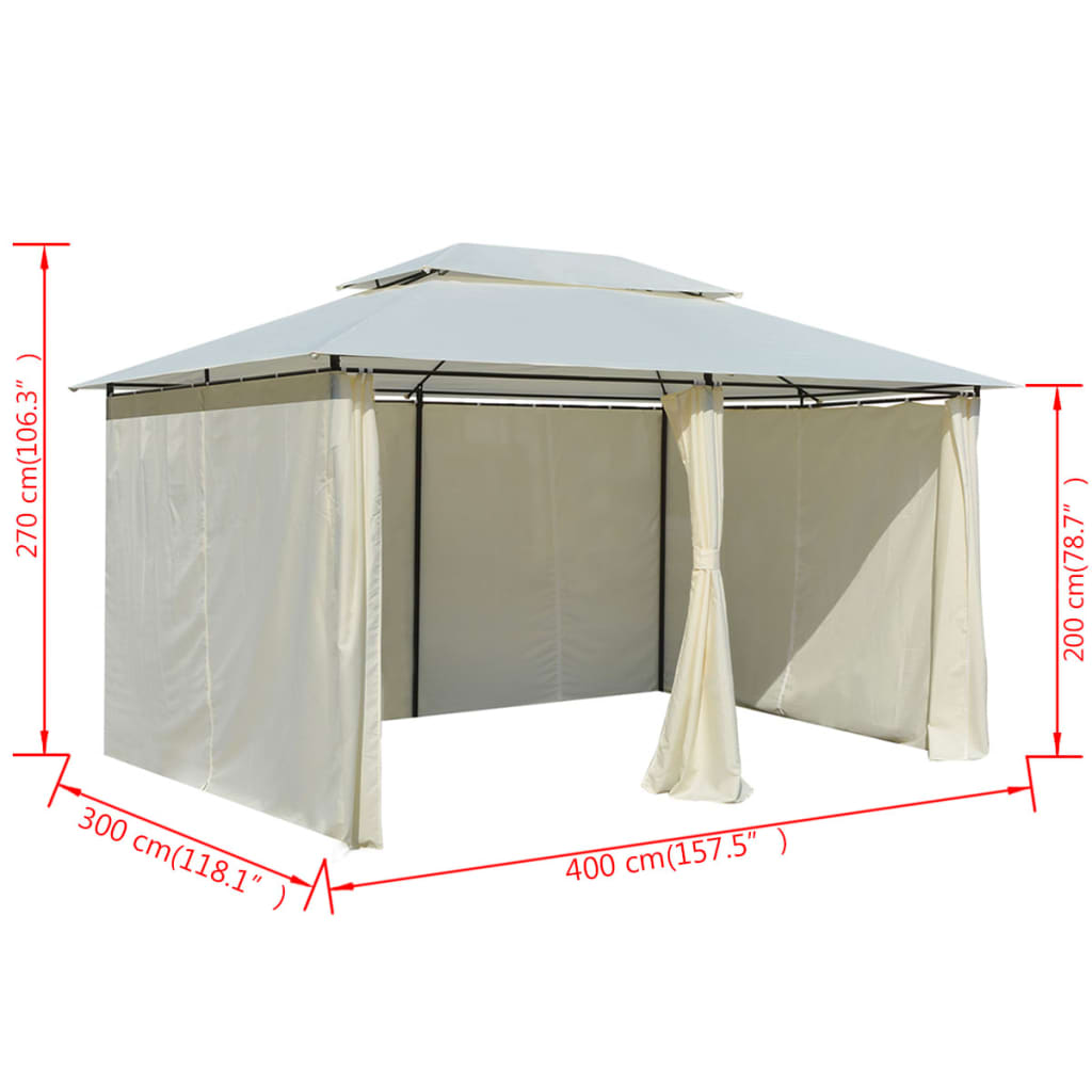White Garden Marquee with Curtains P9196