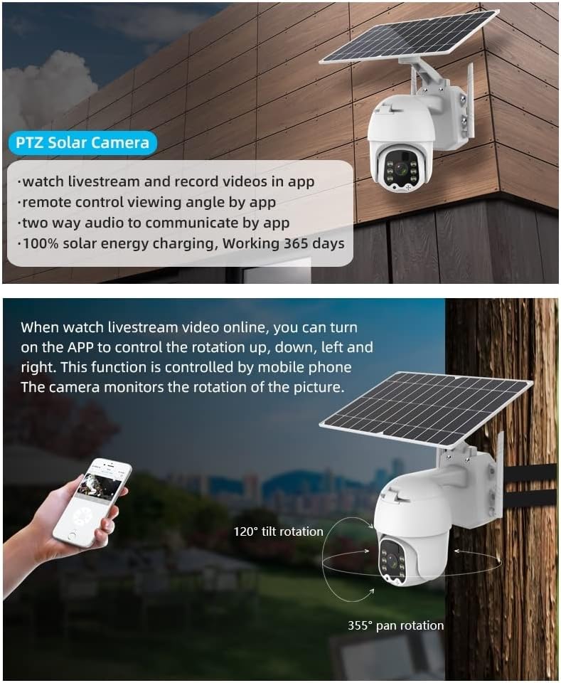 Solar Outdoor Camera with 18000mAh Rechargeable Battery B35465