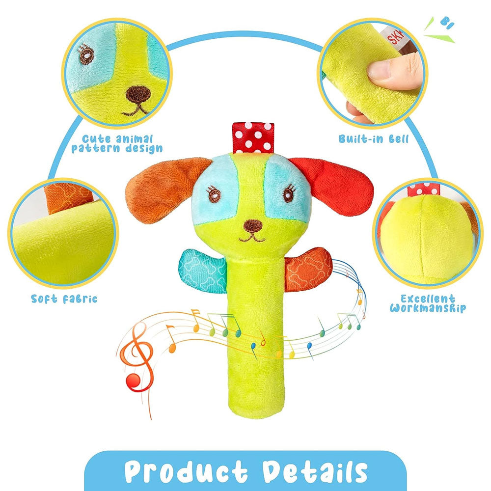Baby Rattles 3 Pack Soft Rattle Sensory Toys Stuffed Animals Hand Grip Set Early Educational Toy with Sound R5976