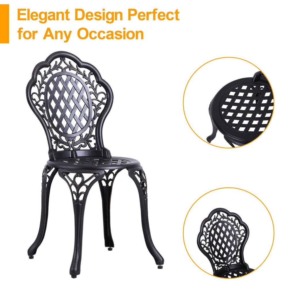 White 3-Piece Cast Aluminum Patio Bistro Set C5499