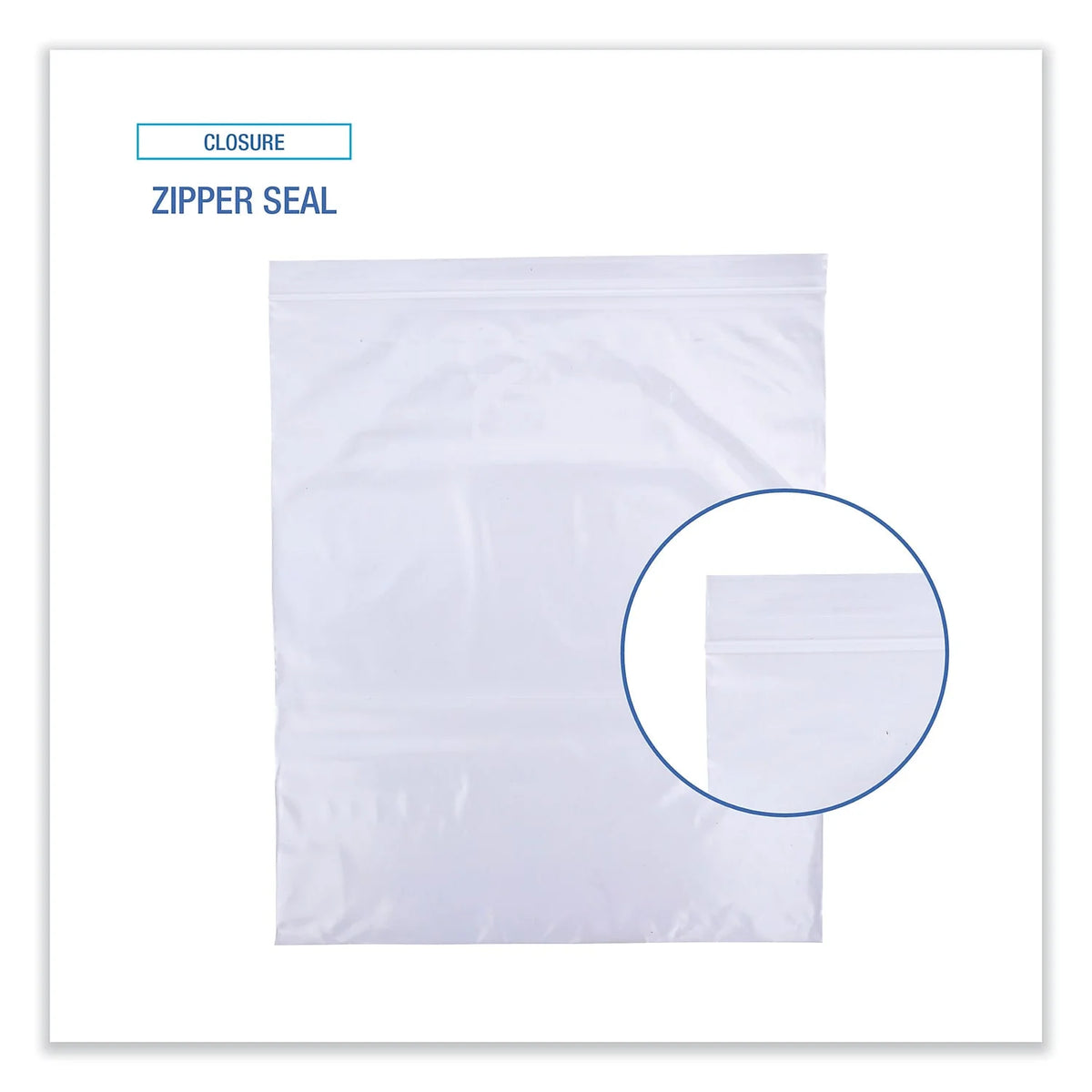 Reclosable Food Storage Bags, 2 gal, Clear, 100/Box V307