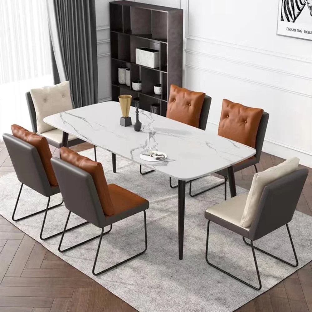 Set of 2 PU Leather High Back Kitchen Dining Chairs (orange) C126541