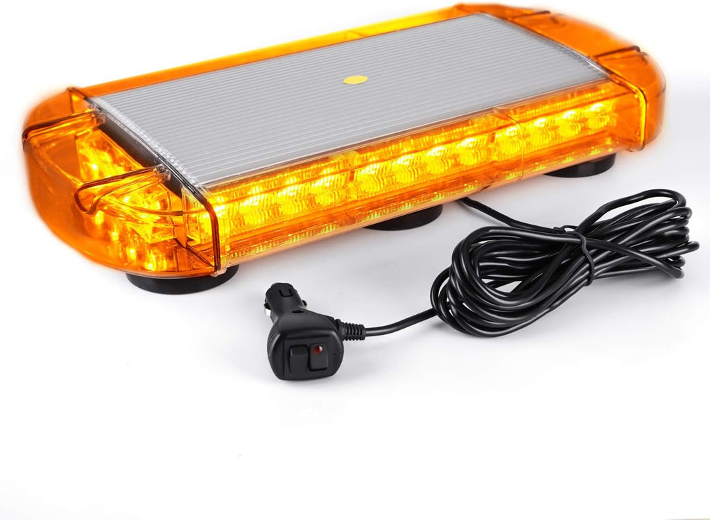 17 Inch 32 LED Roof Top Strobe Light Bar with Strong Magnet Base (Amber) Pack of 2 M754450