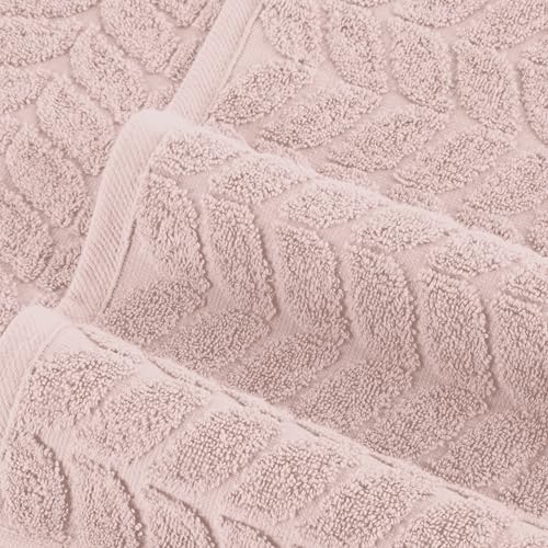 6-Piece 100% Turkish Cotton Jacquard Braided Textured Towel Set, Black O724815