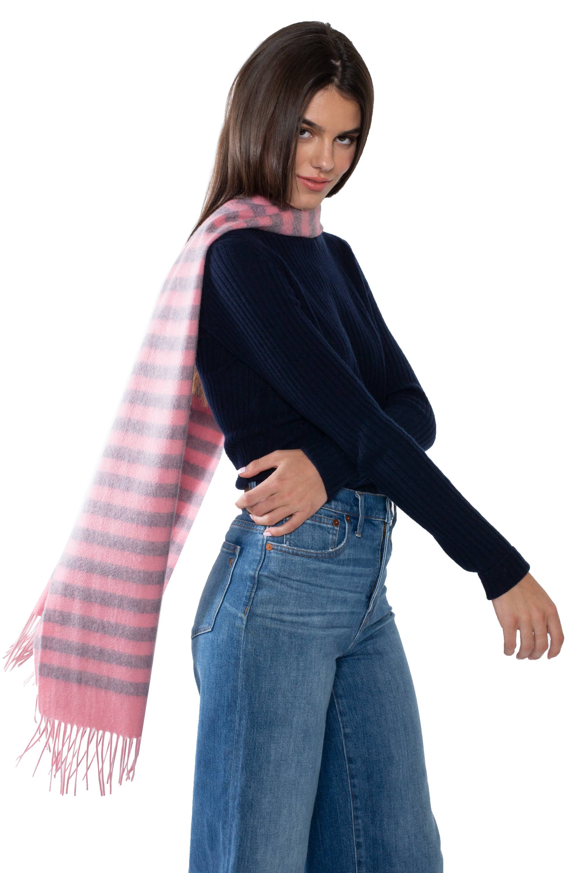 100% Cashmere Stripe Scarf F267865
