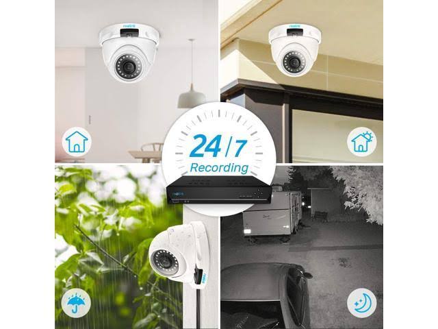 8CH 4MP PoE Home Security Camera System, 4X 1440p HD Outdoor Dome IP Cameras, 2TB HDD NVR Y8975