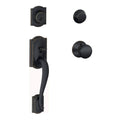Aged Bronze Double Cylinder Handleset with Plymouth Interior Knob R111598
