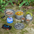 12-Piece Camping Cookware Mess Kit with Mini Stove Z18021