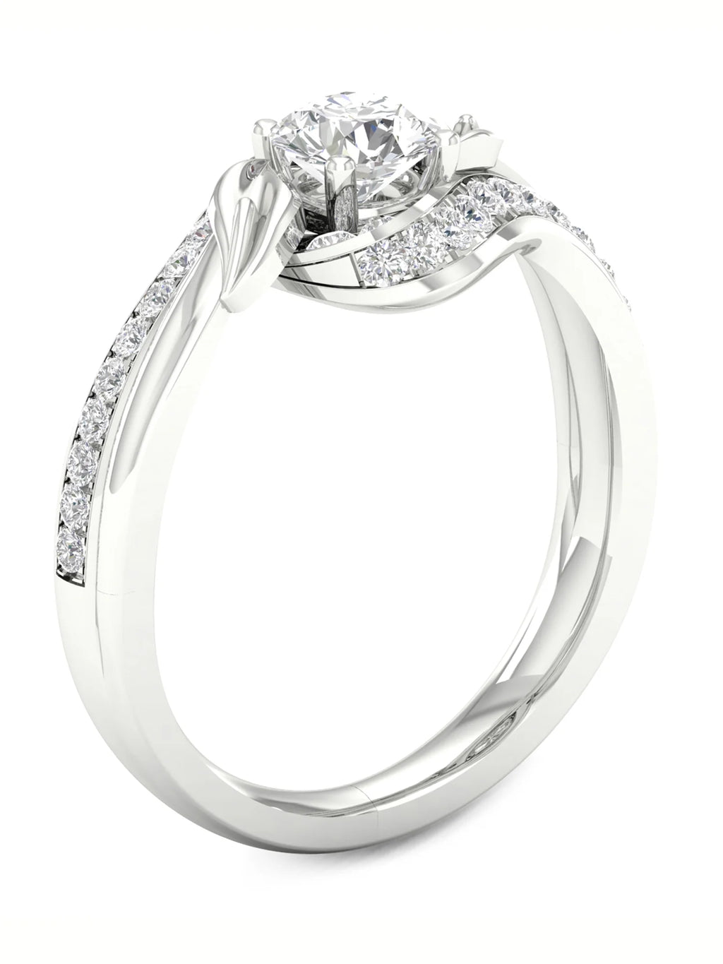3/4Ct TDW Diamond 14k White Gold Bypass Engagement Ring I194