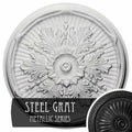 21 inch x 2 inch Hand-Painted Steel Gray Ceiling Medallion S197