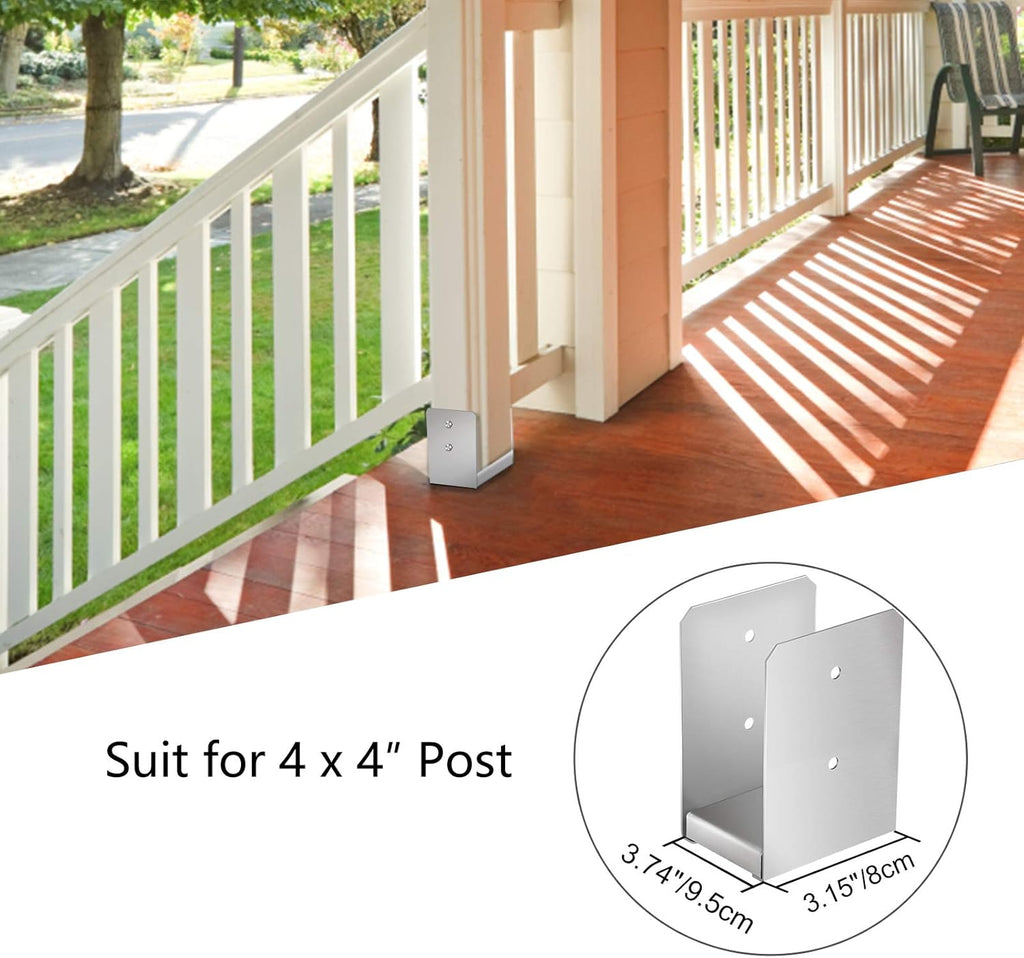 6 PCS Stainless Steel Adjustable Post Base S156226