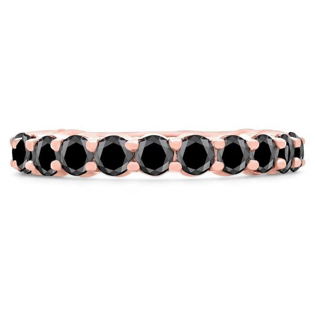 14K Rose Gold Semi-Eternity Wedding Band Ring T862
