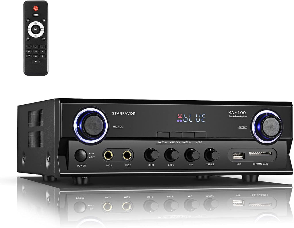 2 Channel 220W Stereo Receiver Amplifier with FM, USB SD Card, LED Display, Pack of 2 T9547