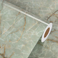 Cyan Glossy Film Marble Wallpaper Roll G31428