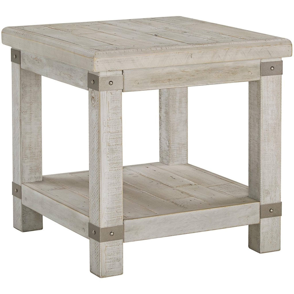 White Wash Gray Rectangular End Table I659239