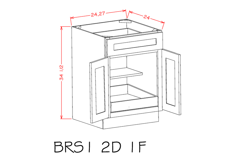 Dove 2 Doors 1 Drawer 1 Shelf 1 Rollout Shelf Base Cabinet O914