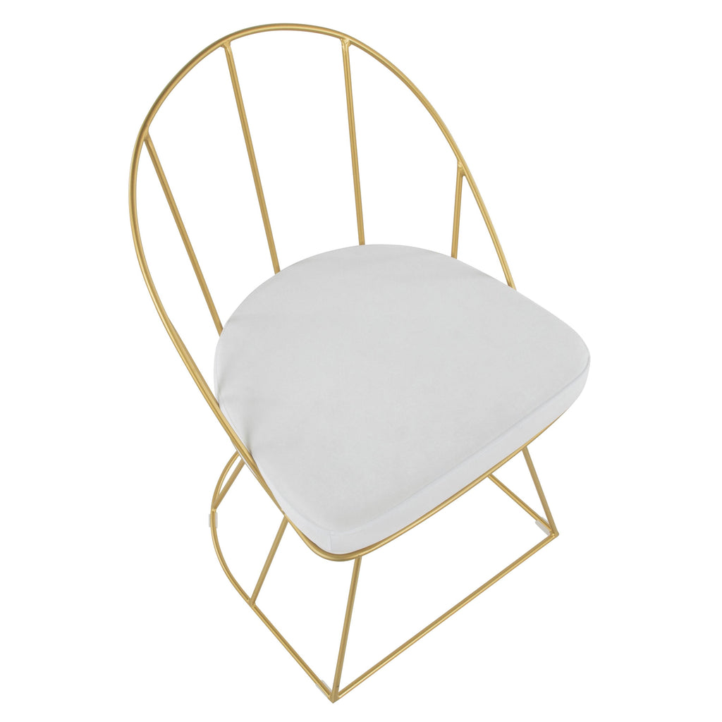 Gold and White Velvet Dining Chair (Set of 2) K848121