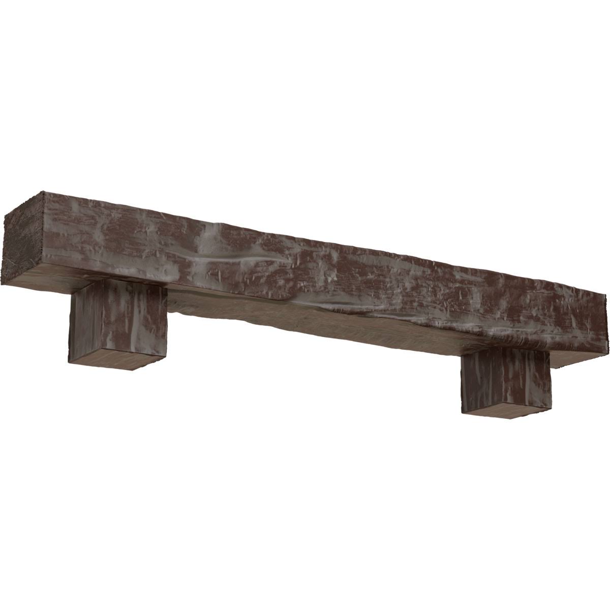 Aged Pecan Faux Wood Fireplace Mantel Kit with Corbels R116