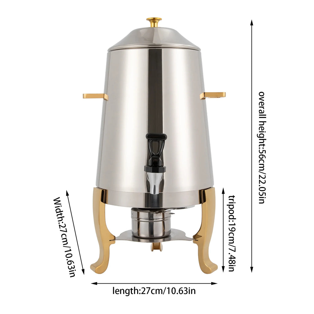 Heatable Stainless Steel Hot Beverage Dispenser with Spigot 13L D543816