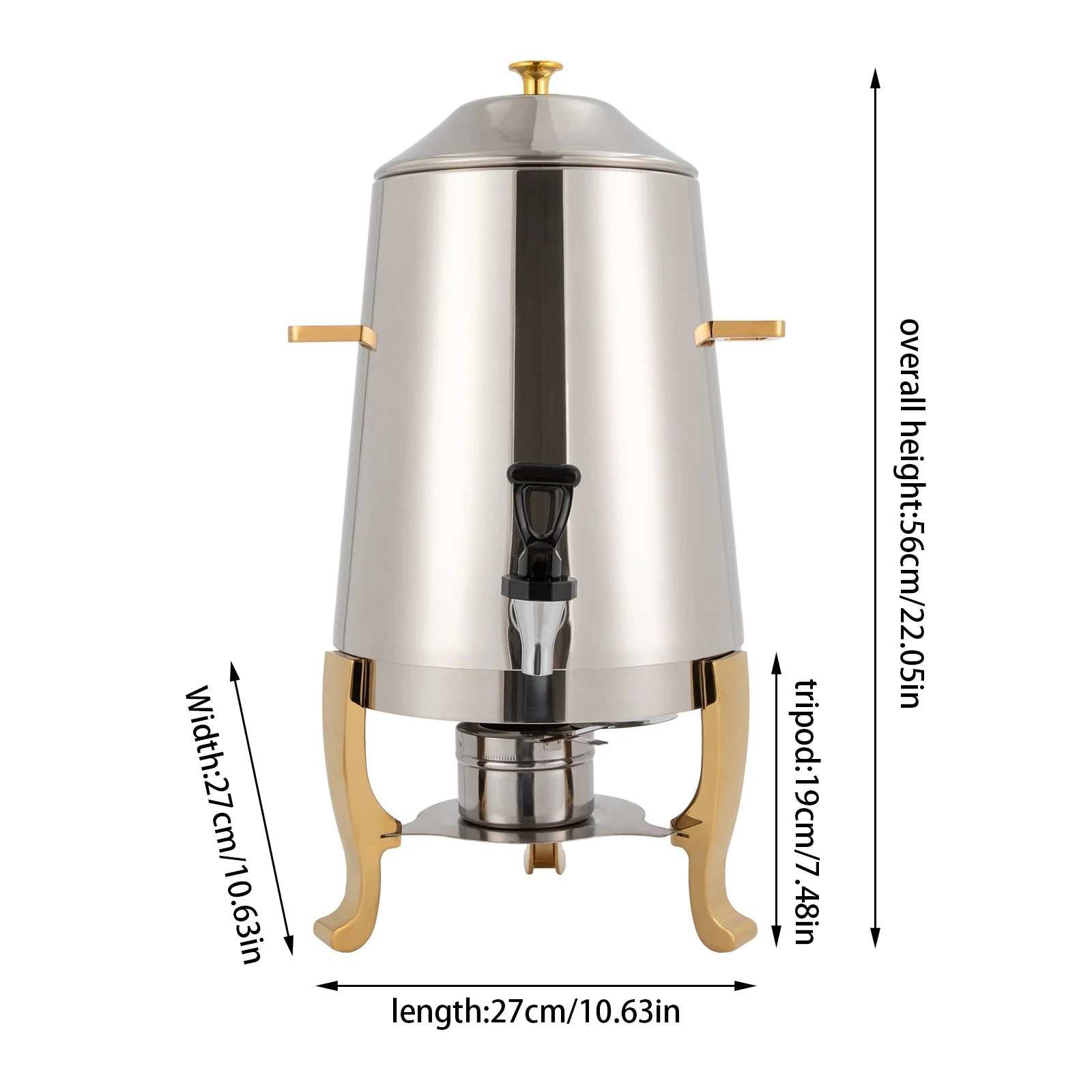 Heatable Stainless Steel Hot Beverage Dispenser with Spigot 13L D543816