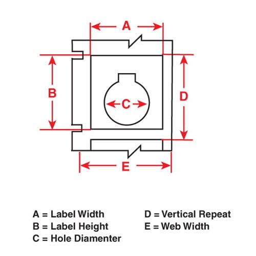 Label, 1.5 in H x 1.2 in W D49353