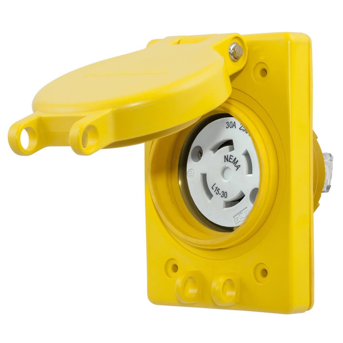 Watertight Locking Receptacle, 30, Yellow E715278