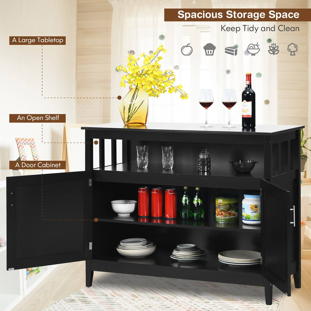Black 2 Doors Kitchen Sideboard Cabinet Z312