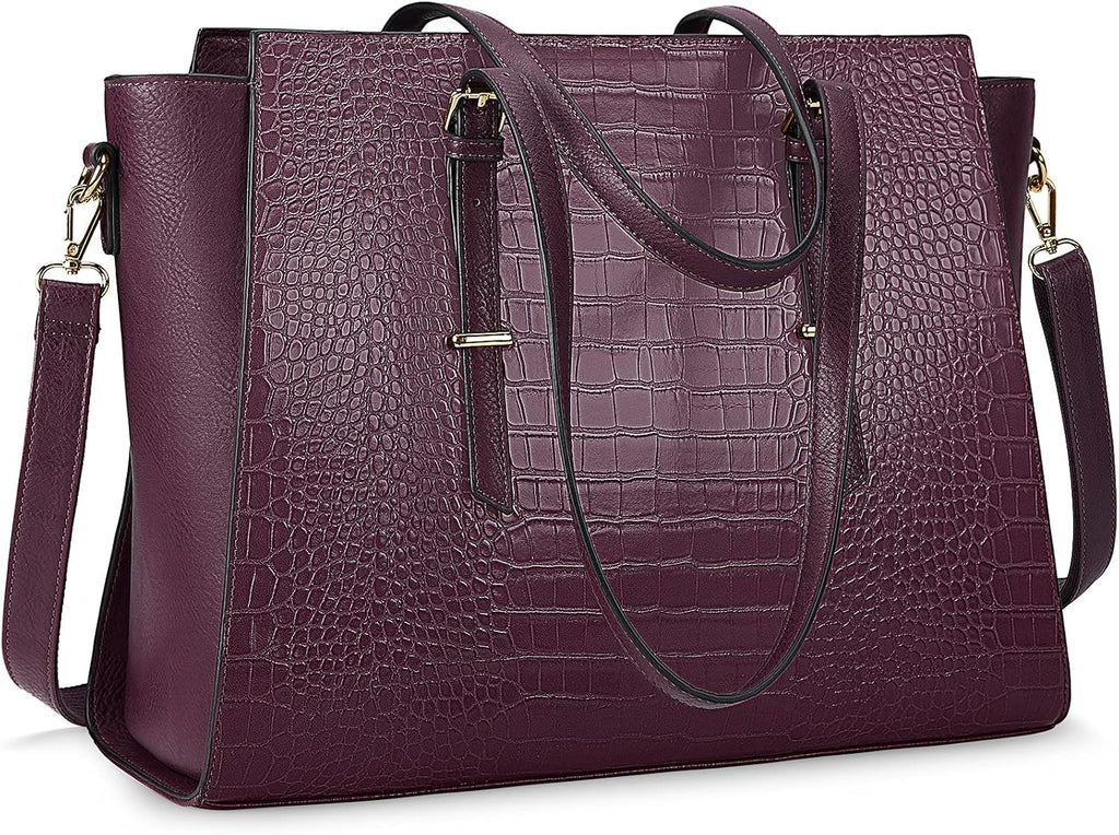 Brown Leather 15.6 Inch Laptop Tote Bag S59410