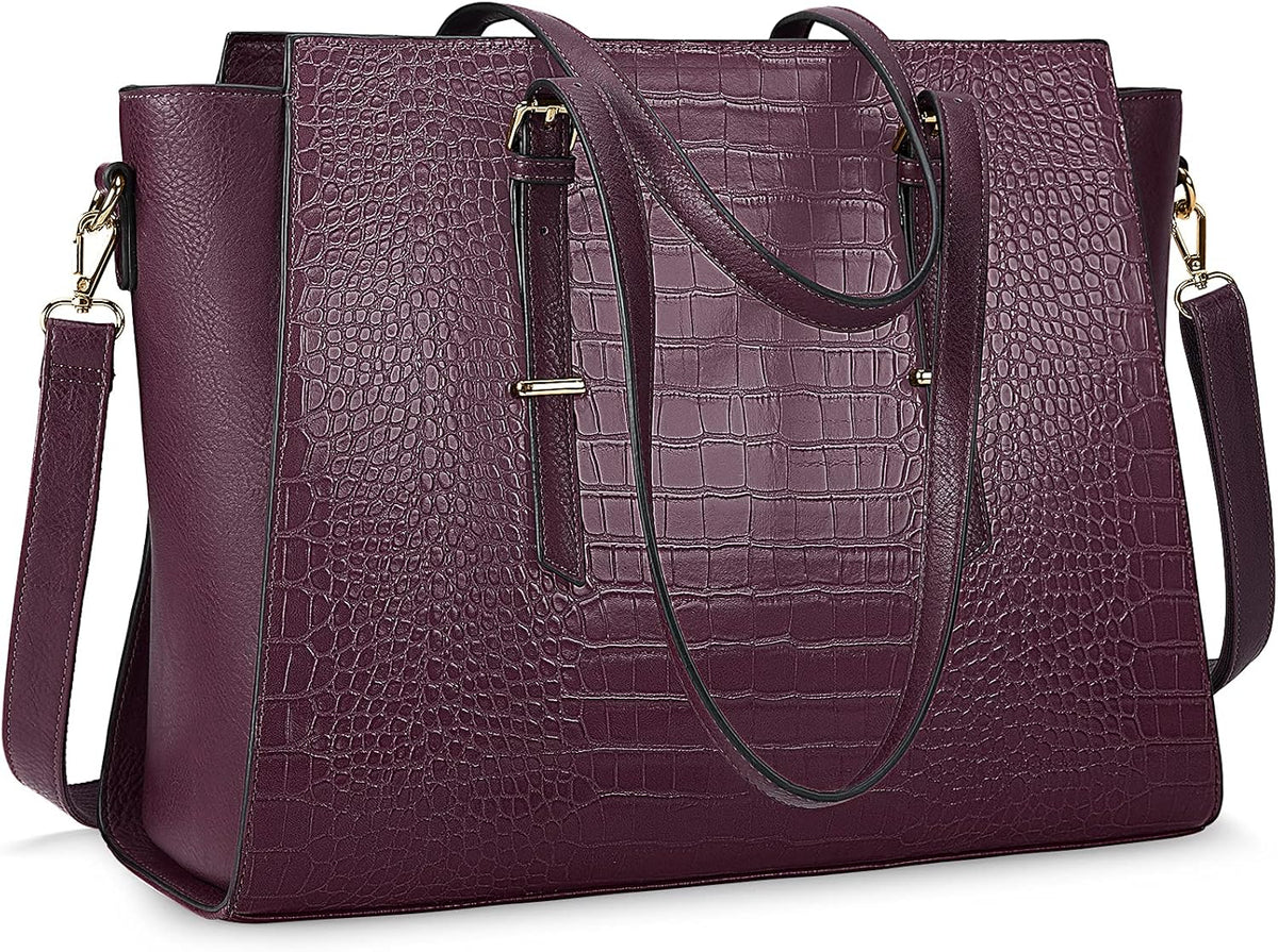 Brown Leather 15.6 Inch Laptop Tote Bag S59410