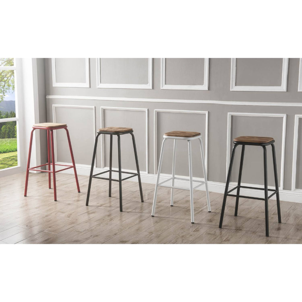 Natural & Black Bar Stool Set of 2 J5954