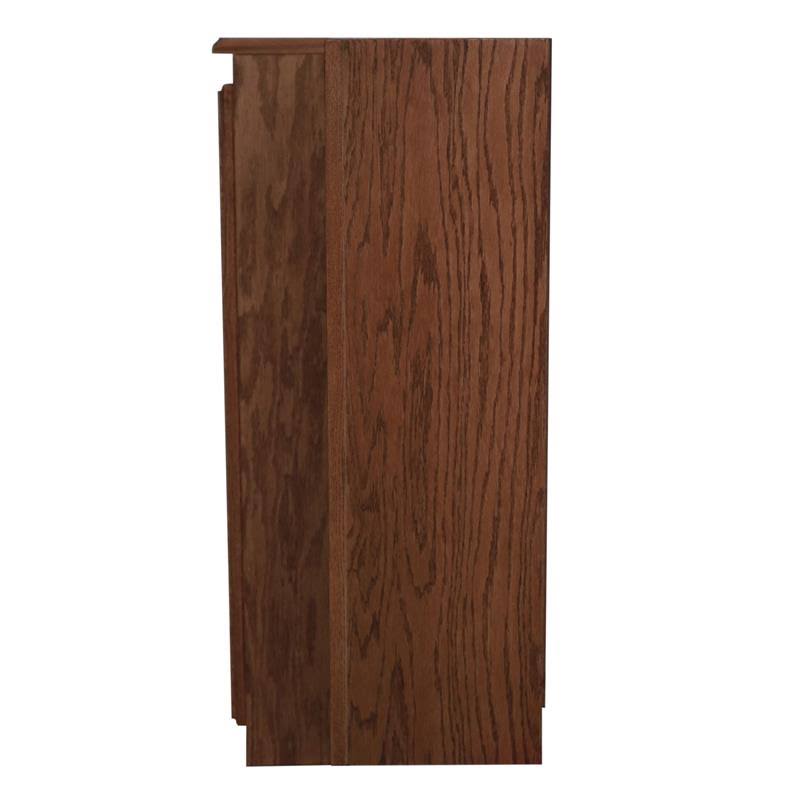 8-Shelf Wood Bookcase Wall with Doors in Dry Oak L861