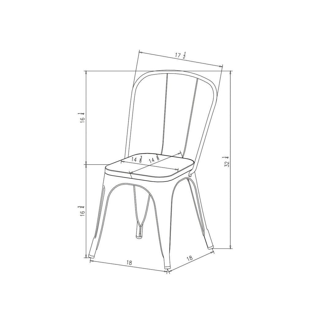Black High Back Dining Chair Set of 2 W10150