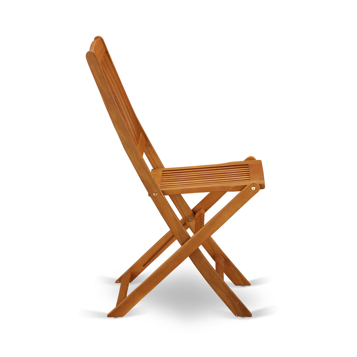 Solid Acacia Wooden Patio Folding Side Chair Set of Two V5125