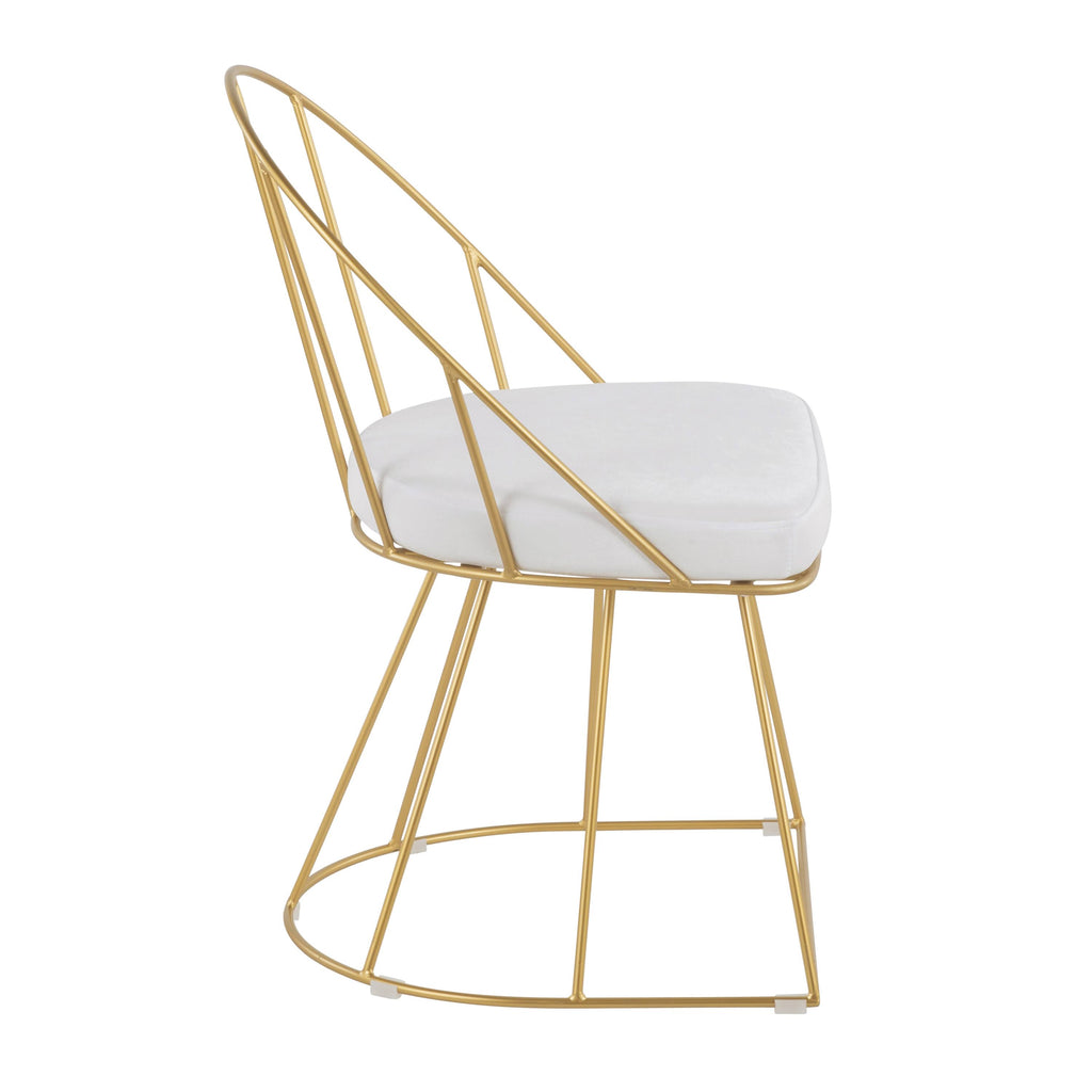 Gold and White Velvet Dining Chair (Set of 2) K848121