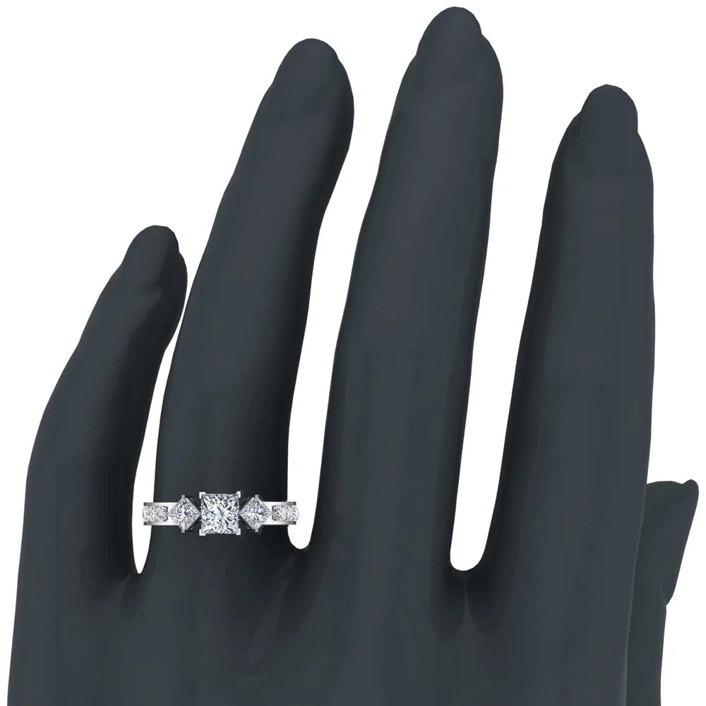 14K White Gold Diamond Engagement Ring 1.40 Carat Total Weight I194