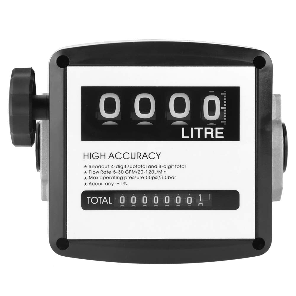 Digital Aluminum Flow Meter with 4-Digital Batch Display Pack of 2 W322