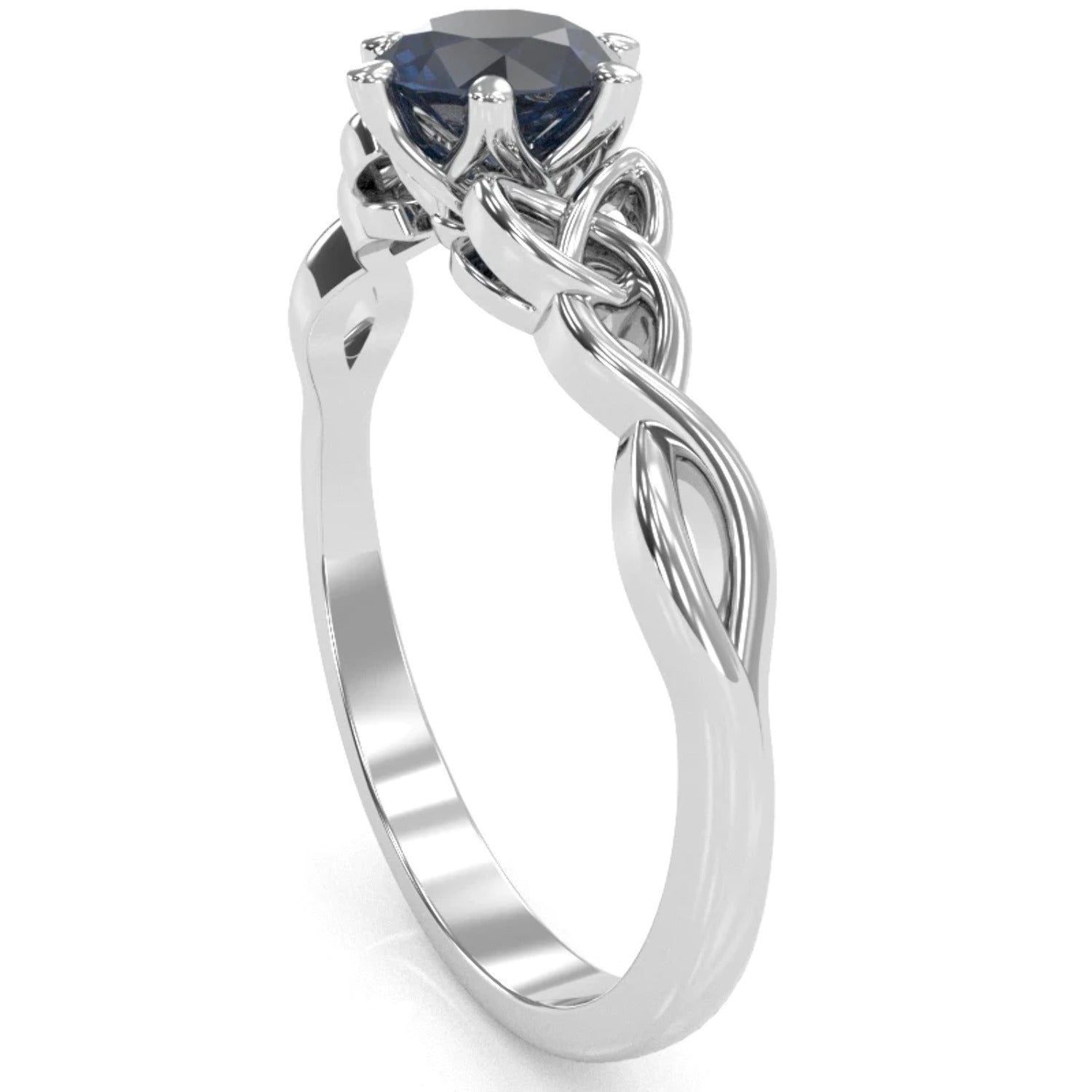 Sapphire Engagement Ring In 14k White Gold U58099
