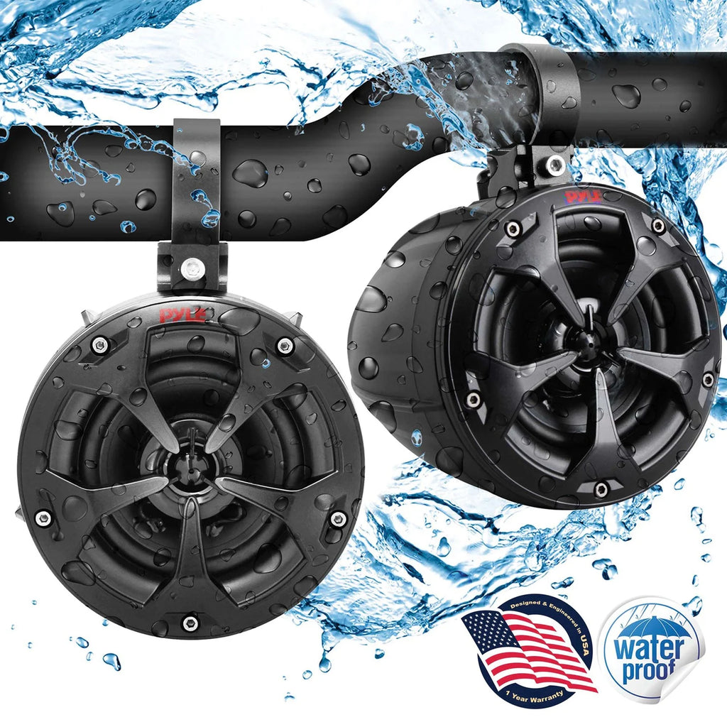 4 Inch 800W 2-Channel Marine Grade Waterproof Off-Road Speakers with Amplifier B48860