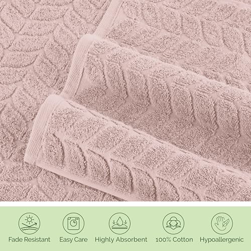 6-Piece 100% Turkish Cotton Jacquard Braided Textured Towel Set, Black O724815