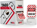 Danger Locked Out Heavy-Duty Waterproof Tear-Resistant Polytag Tags, Red/Black On White, 6.25 Inches X 3 Inches X 10 Mil Thickness, Pack of 2 P6123