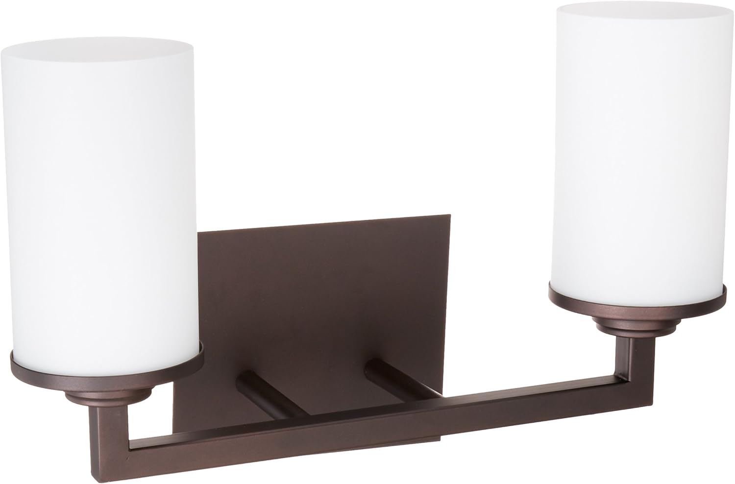 Brushed Nickel 2 Light Vanity with Flat Opal Glass N9745