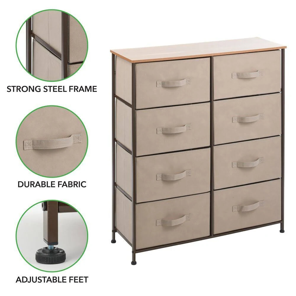 8 Drawer Coffee Espresso Vertical Dresser Storage Tower P63483
