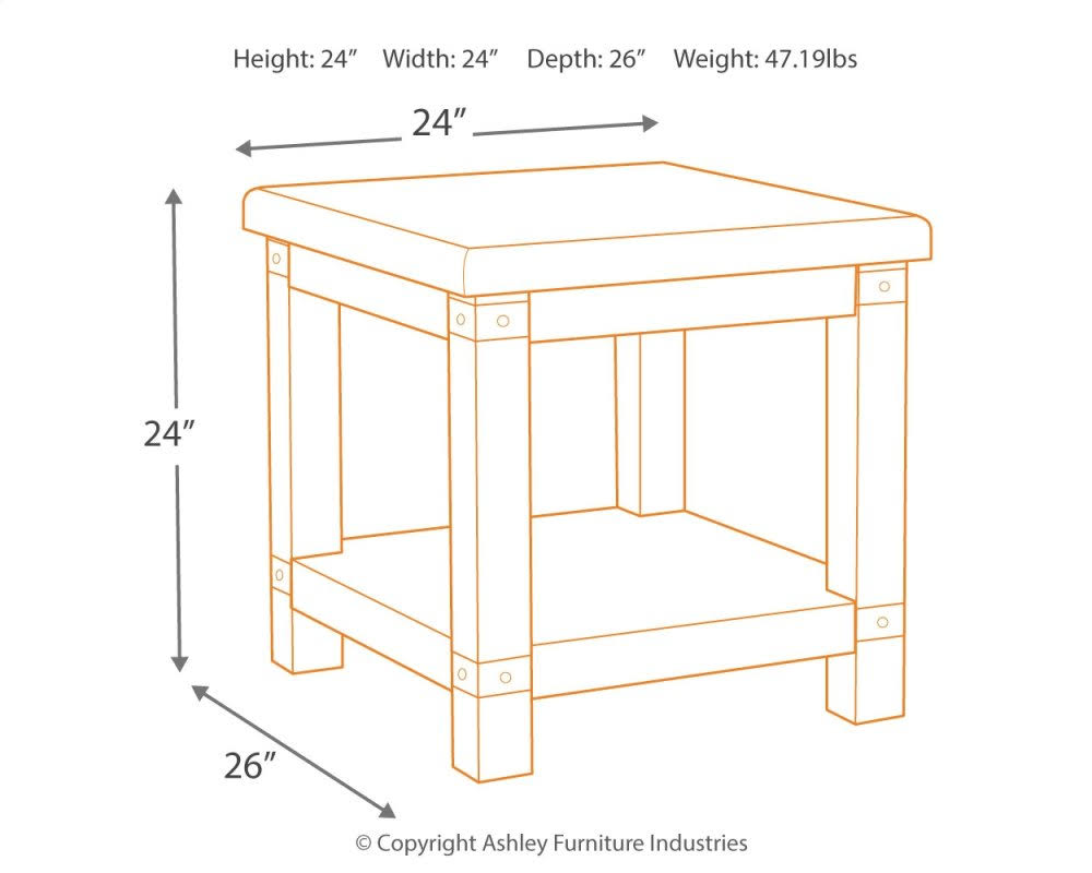 White Wash Gray Rectangular End Table I659239